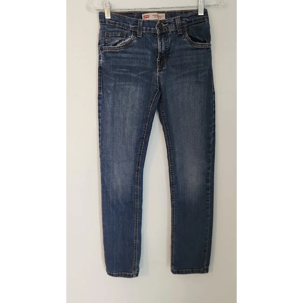 Levis‎ 511 Jeans Performance Slim Boys Size 12 Reg 26x26 Blue Denim Stretch EUC